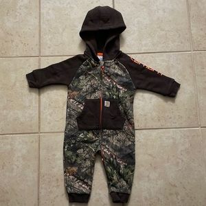 Carhartt Long-Sleeve Fleece Zip Hooded Camo Coverall 6m